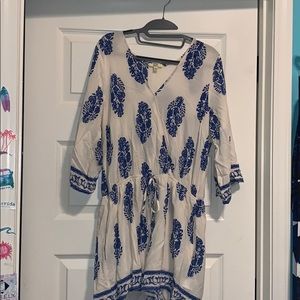 Blue and White Romper